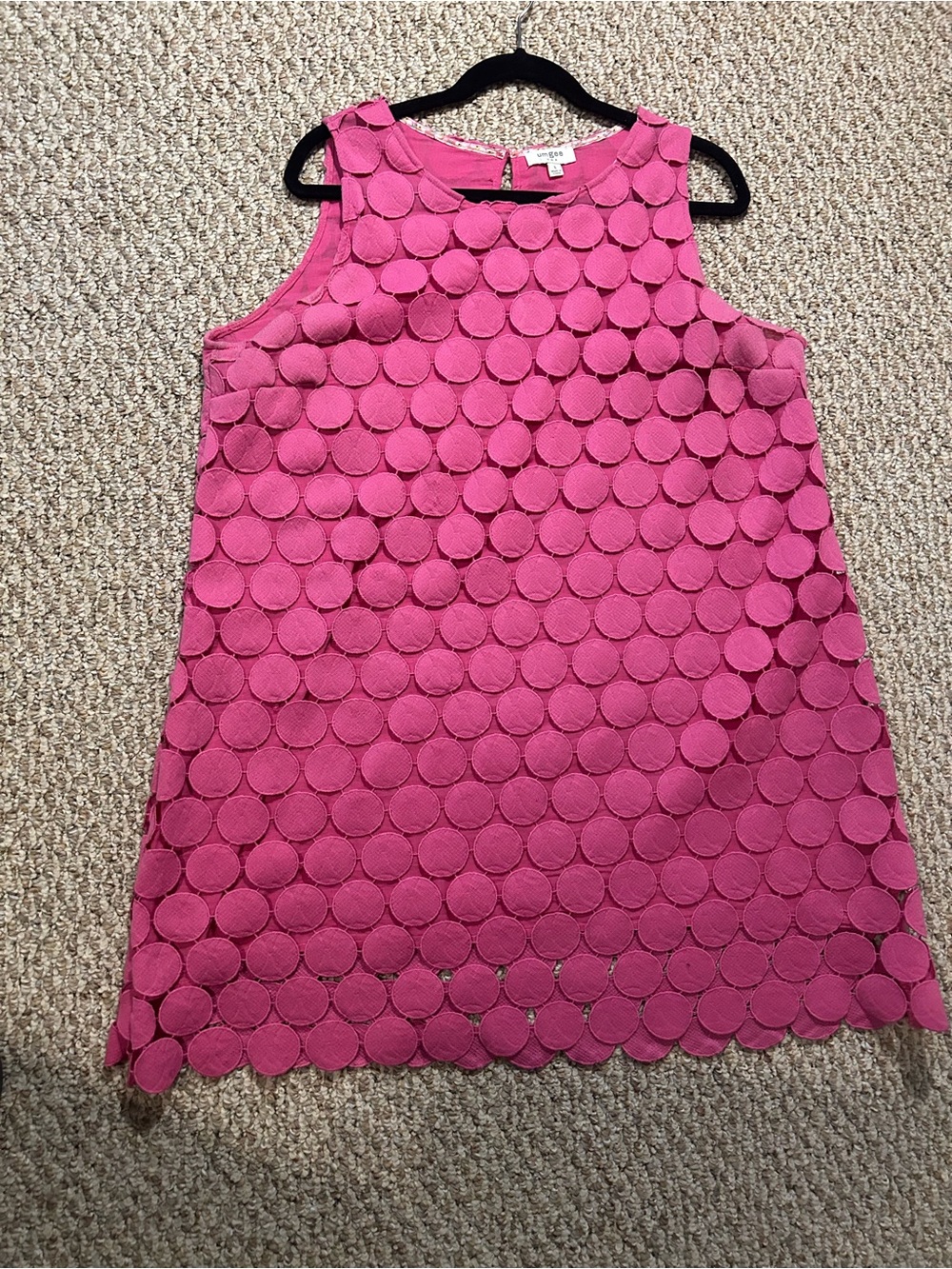 Umgee Women’s ' Hot Pink Circle-Appliqué Sleeveless Dress